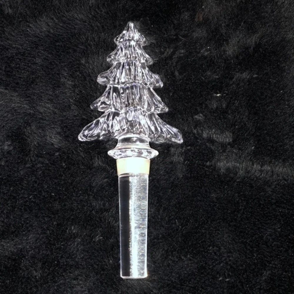 Christmas Tree Holiday Wine Bottle‎ Stopper Clear Glass Mikasa
